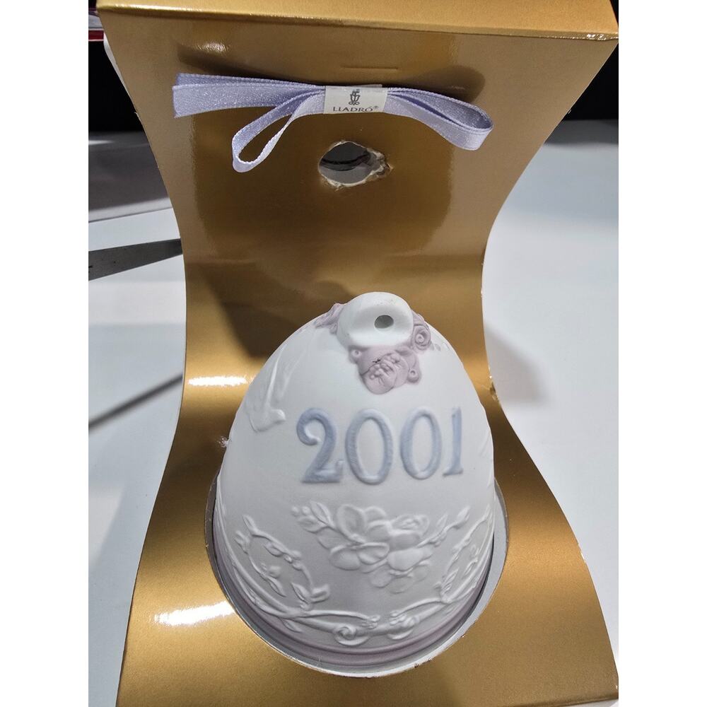 Lladro 2001 Christmas Bell Ornament, Campana Navidad - New, In Original Box